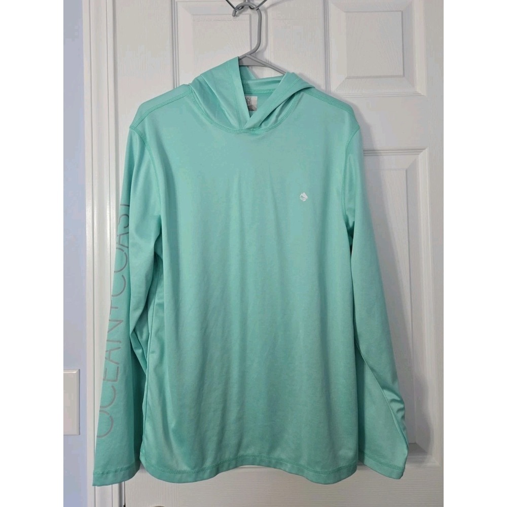 Ocean & Coast Long Sleeve Performance‎ Fishing Hoodie, Aqua, Men's Size Small